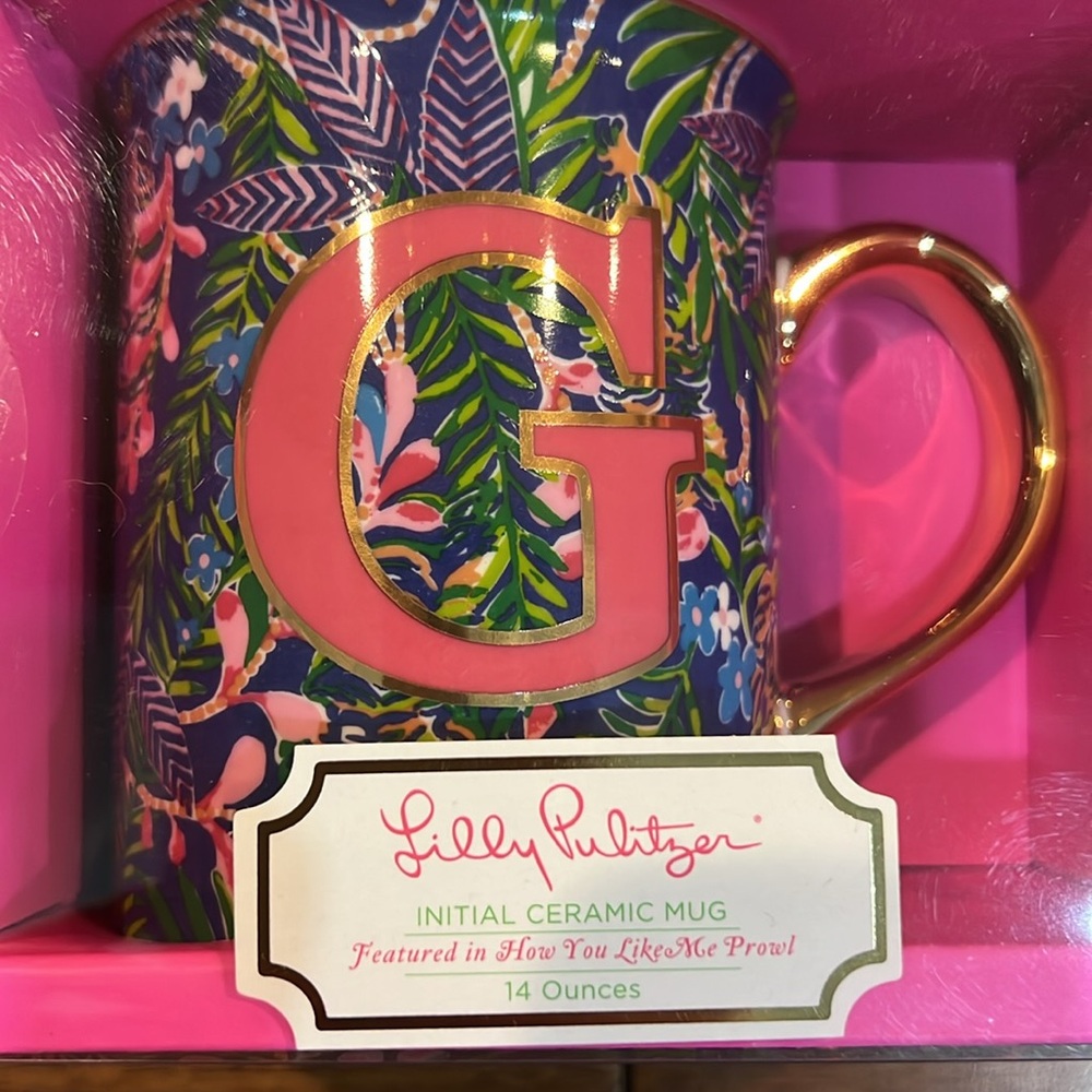 NWT Lilly Pulitzer Initial Ceramic Mug “G” - Picture 4 of 5